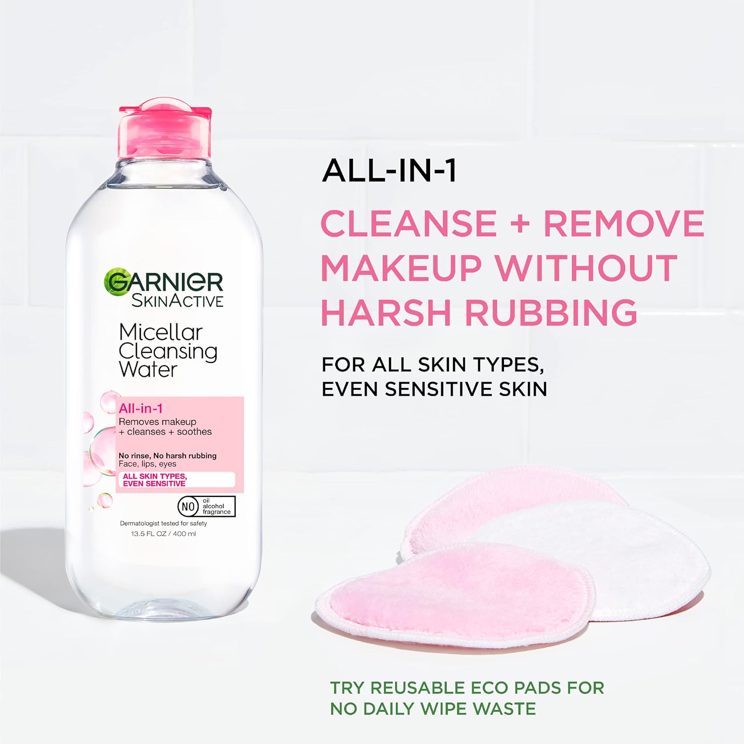Garnier Skinactive Micellar Cleansing Water(Pink) - 400ml - Image 2